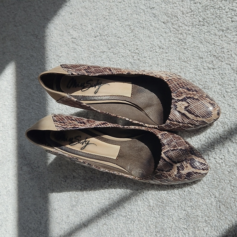 Vintage Miss Sixty Snakeskin leather heels 4" Size 40